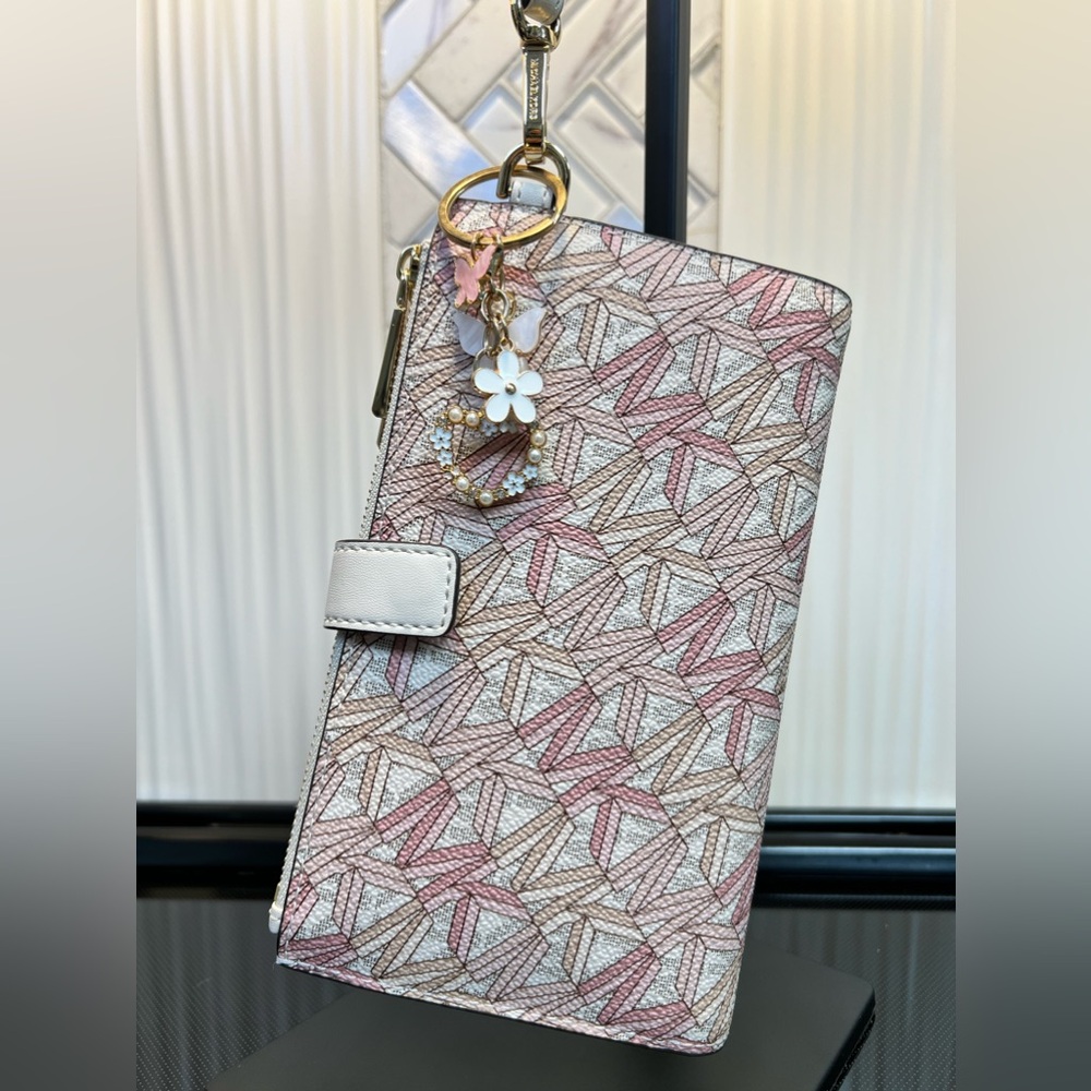 Adele Logo Smart Wallet and Hearts Butterfly Bag Charm Michael Kors